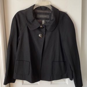 apostrophe black 3/4 length jacket .  Size M